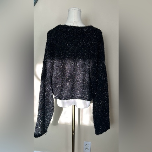 H&M black/silver glittery sweater size large - Picture 7 of 9